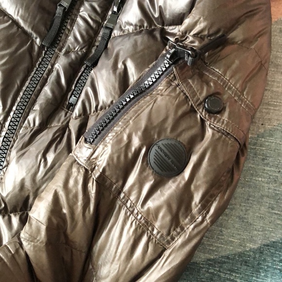 Andrew Marc Chocolate Duck Down Trench Coat Puffer Jacket - Picture 8 of 16
